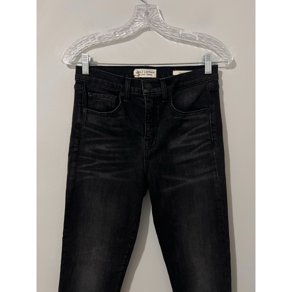 Nili Lotan Jeans Women’s Black Gray 26 High Waisted Skinny Basalt Wash Denim - Picture 5 of 13